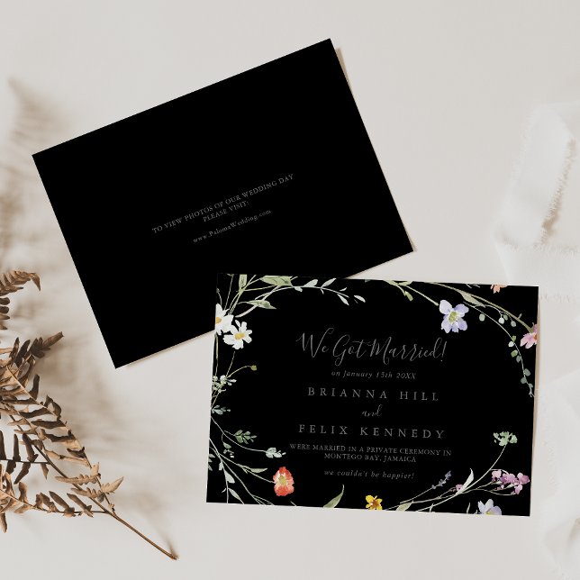 Wild Multicolor Floral Black Elopement Meddelande (Skapare uppladdad)