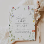 Wild Multicolor Floral Surprise Party Party Inbjudningar<br><div class="desc">Den här vildsinniga festinbjudan med flera årsnyckor är perfekt för en modern födelsedag,  pensionering eller vilken överraskningsfest som helst. Utformningen har vattenfärgsblommor,  rosa,  lila,  marin och vit elegant med emerald grönt löv.</div>