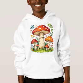 Wild mushrooms and flowers in grass forest nature t shirt