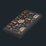 Wild Mushrooms  on graphite black<br><div class="desc">Various hand -drawn wild mushrooms,  vector pattern</div>
