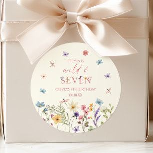 Wild och Seven Wildflower 7-årsfest Runt Klistermärke