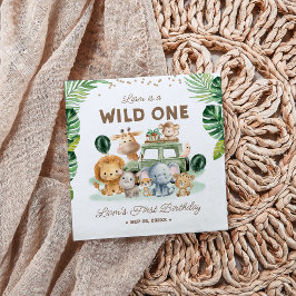 Wild One 1-års födelsedags Safari Djur Pappersservett