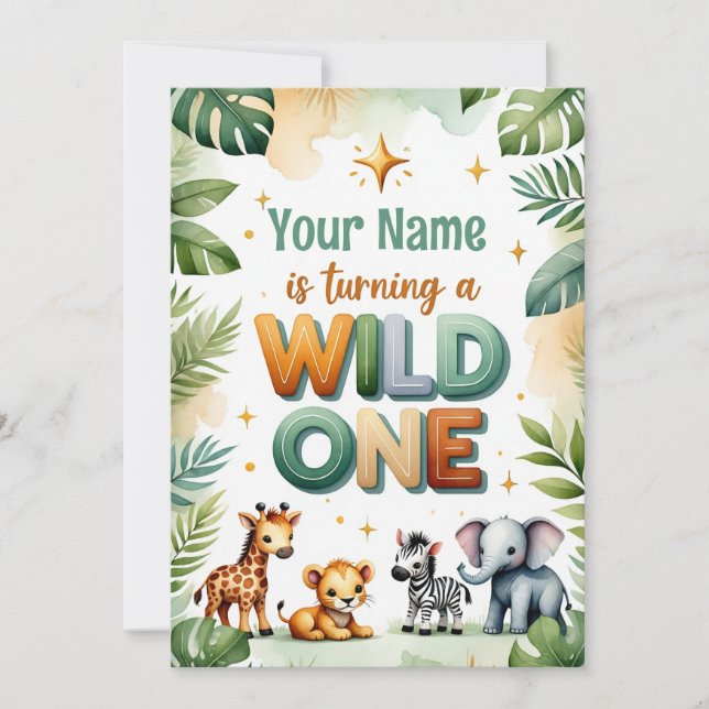 Wild One 1-års födelsedagsinbjudan -  Inbjudningar (Framsida)