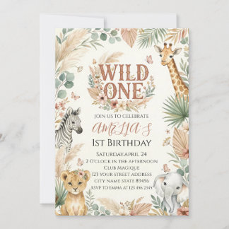 Wild One 1-års inbjudan Foto Boho
