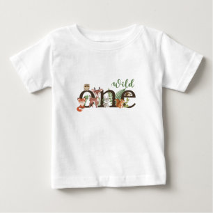 Wild One 1-årsdag Skogs Djur T-shirt