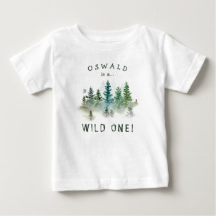 Wild One 1-årsdag Skogsakvarell T Shirt
