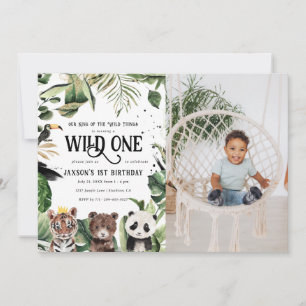 Wild One 1-årsfest Kung av saker Krona Inbjudningar