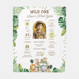 Wild One Baby Första Året Milstolpe Skylt Fleecefilt