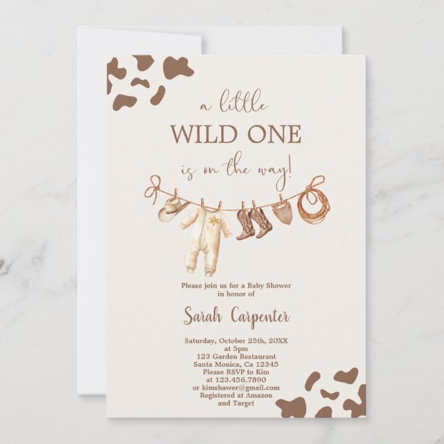 Wild One Baby Shower Boy Inbjudningar (Framsida)