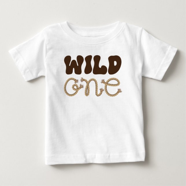 Wild One Cowboy Födelsedag T Shirt (Framsida)