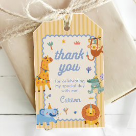 Wild One Cute Safari Animals 1st Birthday Presentetikett