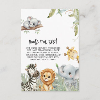 Wild One Cute Safari Jungle Animals Boy Baby Showe Tilläggskort