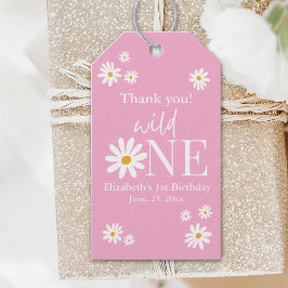 Wild One Daisy Birthday – Girl’s First Birthday Presentetikett