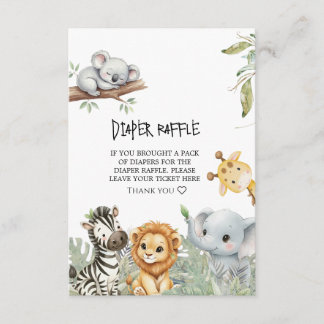 Wild One Elegant Safari Jungle Animals Baby Shower Tilläggskort