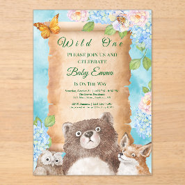 Wild One Forest Baby Shower Watercolor Art