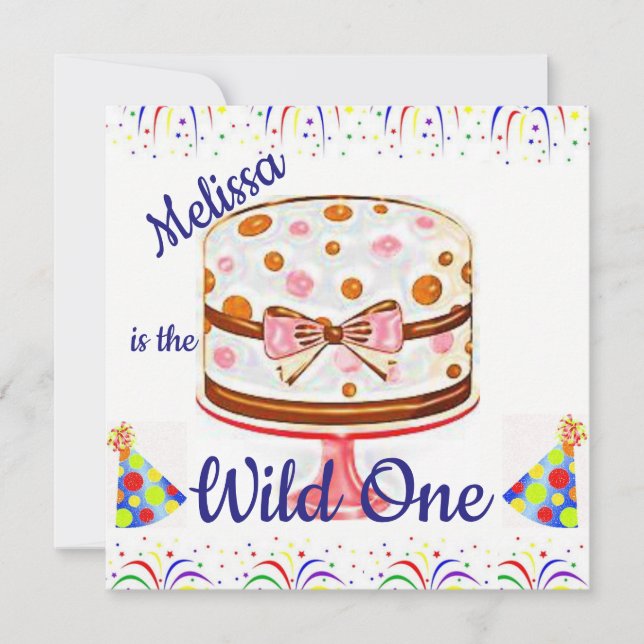 Wild One Första Födelsedagskort Inbjudan (Framsida)