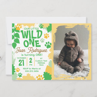 Wild One Foto Safari 1-års inbjudan