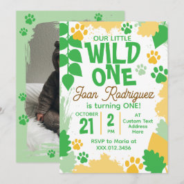 Wild One Foto Safari 1-års inbjudan