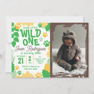 Wild One Foto Safari 1-års inbjudan