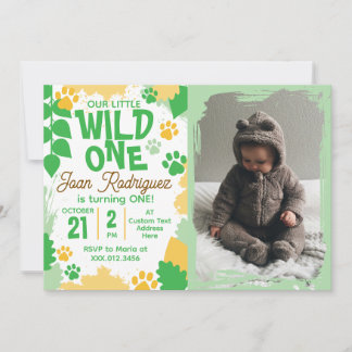 Wild One Foto Safari 1-års inbjudan
