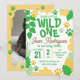 Wild One Foto Safari 1-årsdag Inbjudningar
