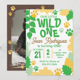 Wild One Foto Safari 1-årsdag Inbjudningar