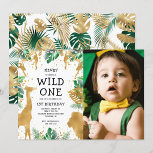 Wild One Foto Safari 1-årsdag Inbjudningar