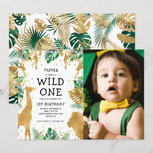 Wild One Foto Safari 1-årsfest Inbjudningar