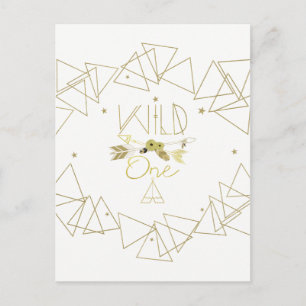Wild One Guld Geometriska Trianglar Modernt Spara Meddelande Vykort