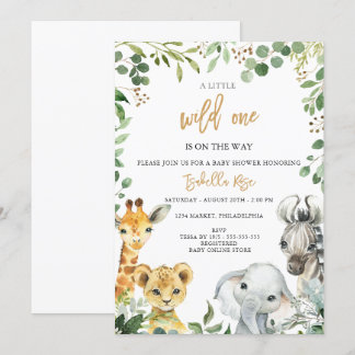 Wild One is on the Way Baby Shower Invitation Inbjudningar