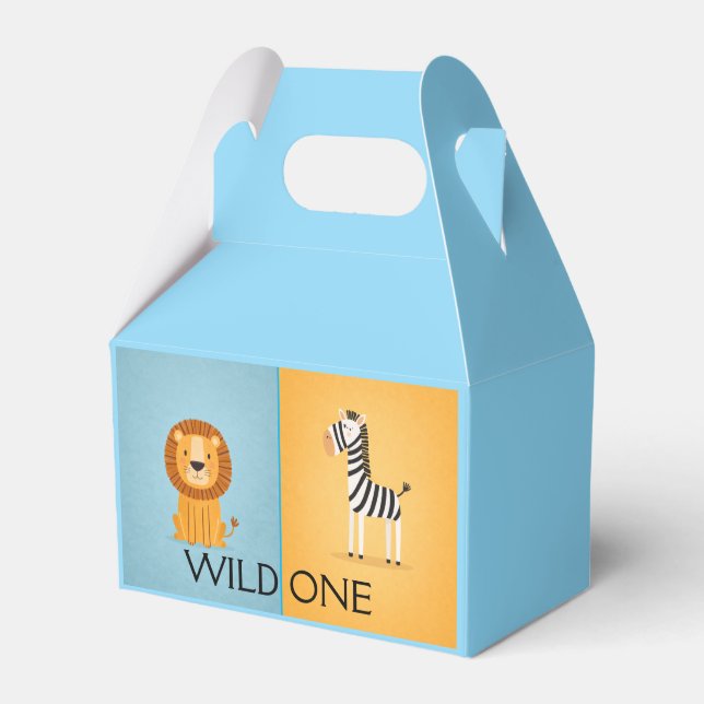 Wild One Jungle Birthday- Safari Animals Presentaskar (Framsidan Sidan)