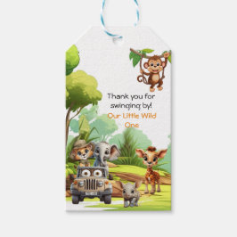 Wild One Jungle Djur Förmånsetikett – Safari 1:a B Presentetikett
