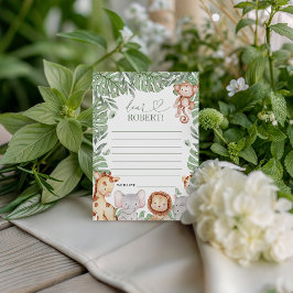 Wild One Jungle Message Card Inbjudningar