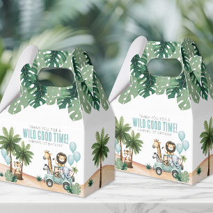 Wild One Jungle Safari 1-års födelsedagsfest Presentaskar