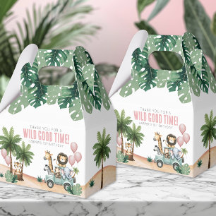 Wild One Jungle Safari 1-års födelsedagsfest Presentaskar