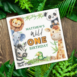 Wild One Jungle Safari 1-årsdag  Pappersservett