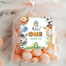 Wild One Jungle Safari 1st birthday Thank You 