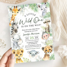 Wild One Jungle Safari Animals Baby Shower