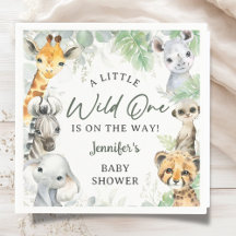 Wild One Jungle Safari Animals Baby Shower