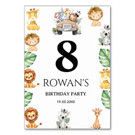 Wild One Jungle Safari Birthday for Boys Bordsnummer