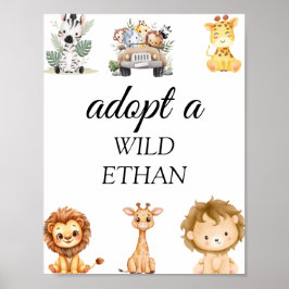Wild One Jungle Safari Birthday for Boys Poster