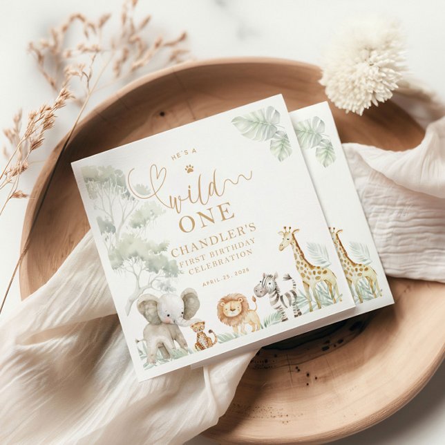 Wild One Jungle Safari Napkins Pappersservett (Skapare uppladdad)
