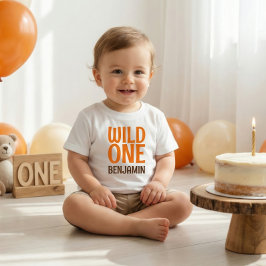 Wild One Name 1st Birthday T Shirt