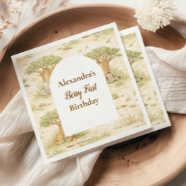 Wild One Neutral Safari First Birthday Pappersservett