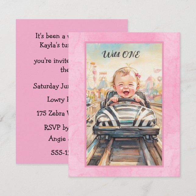 Wild ONE Party Digital Download Invitation Inbjudningar (Fram/baksida)