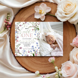 Wild One Photo 1st Birthday Invitation Inbjudningar
