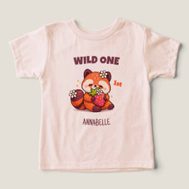 Wild One Red Panda First Birthday T Shirt