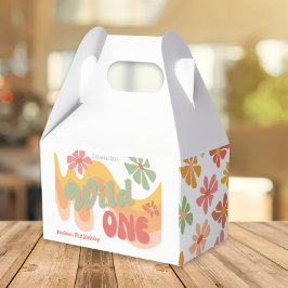 Wild One Retro Rainbow Daisy 1:a födelsedagen Presentaskar