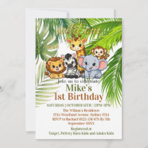 Wild One Safari 1-års inbjudan | Söt Jun