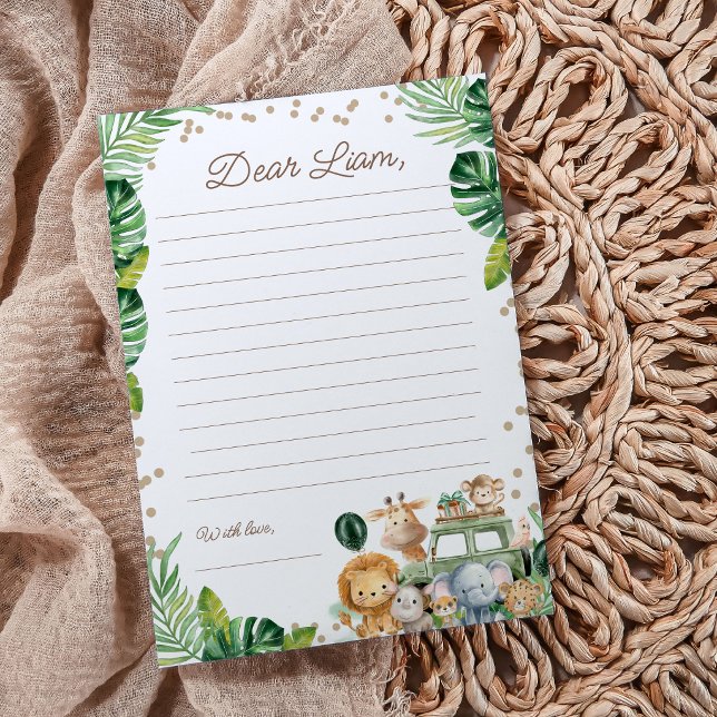 Wild One Safari 1st Birthday Time Capsule Cards Inbjudningar (Skapare uppladdad)